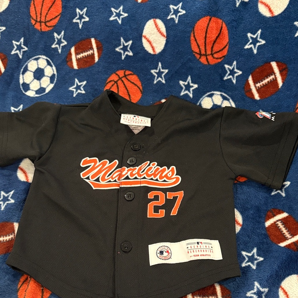 Ralph Marlin Kids Black and Orange Baseball Jersey